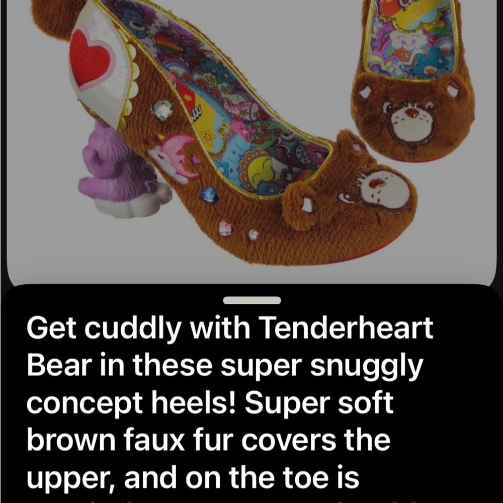 Irregular Choice Tenderheart Cuddles Carebear Statement Heels, Brown 9/40.